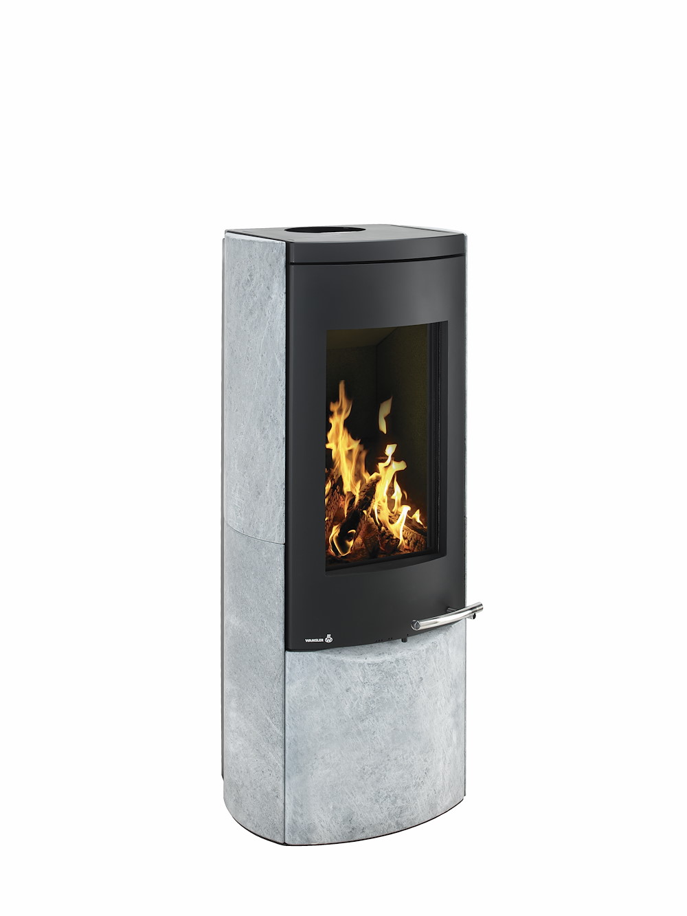 WAMSLERHAUSU Kaminofen Typ11381-Motho schwarz Naturst. Rund 8kW 16976911