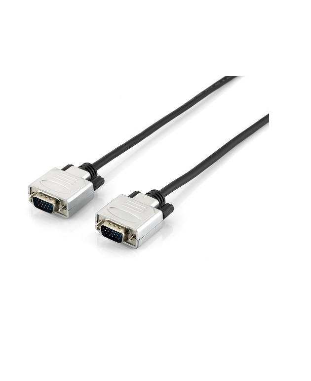 equip VGA/VGA 1.8m VGA D-Sub Schwarz Silber VGA-Kabel 3+7 HDB15 Extension Cable M/F (118850)