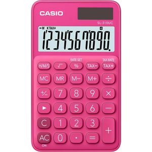 Casio Taschenrechner SL 310UC RD, Zeitberechnung, 10-stelliges LC-Display, Solar- & Batteriebetrieb