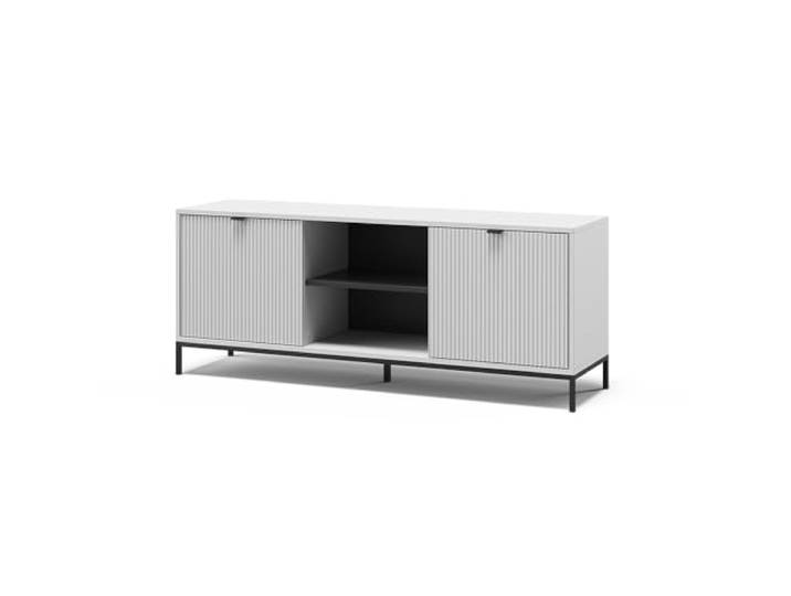 Vicco Lowboard Eliza, Weiß, 150 x 60 cm mit 2 Türen, geeignet als TV-Lowboard für Geräte bis 65 Zoll