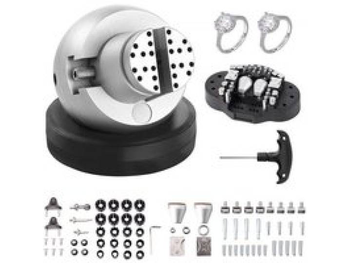 VEVOR Kugelschraubstock, 5-Zoll-Gravur-Einstellwerkzeug, 360° drehbarer Gravurblock-Schraubstock, 69-teiliger Aufsatz, Schmuck-Gravurblock-Werkzeuge, Standardblock für Edelsteineinlagen und kleine Gra