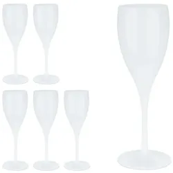 Relaxdays Sektgläser Kunststoff 6er Set Weiß