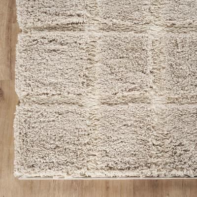 Abani Rugs GLE110A Grid Shag Cream Area Rug