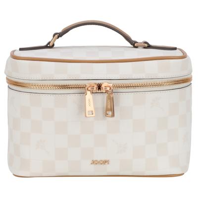 Kosmetiktasche JOOP "cortina piazza flora washbag mhz", Damen, Gr. B/H/T: 24cm x 17cm x 13cm, beige (birch, natur), Lederimitat, Taschen Kosmetiktasche, Kulturbeutel Beautycase Washbag