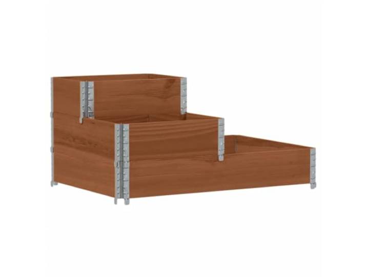 vidaXL Verhoogde plantenbak 3-laags 120x80 cm massief grenenhout bruin
