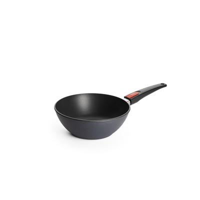 Wok WOLL "MADE IN GERMANY - Diamond Lite", grau (anthrazit), H:9cm Ø:24cm, Pfannen, Wok, abnehmbarer Griff, Induktion