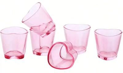 Inspire Select 6 Pcs Heart Shaped Acrylic Shot Glass Set Mini Tequila, Whiskey & Party Shot Cups, 1.7 Oz pink 6 Pcs