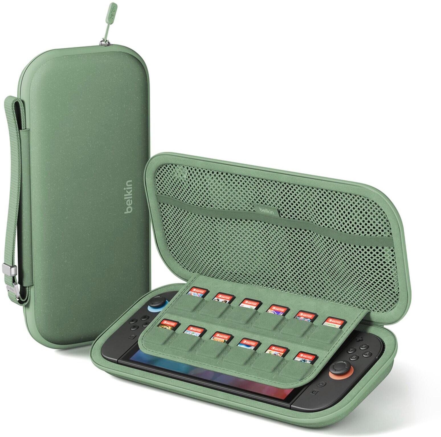 Belkin Konsolen-Tasche "Gaming Travel Case für Nintendo Switch 2", grün (sage), Spielekonsolen, Hüllen, Backcover, Schutzhülle, Handyschutzhülle, Case, Schutzcase, stoßfest, Konsolen-Tasche