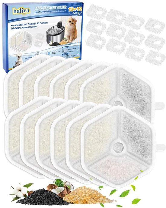 Oneisall Set van 12 RVS-kattenwaterfilters voor draadloze drinkfonteinen