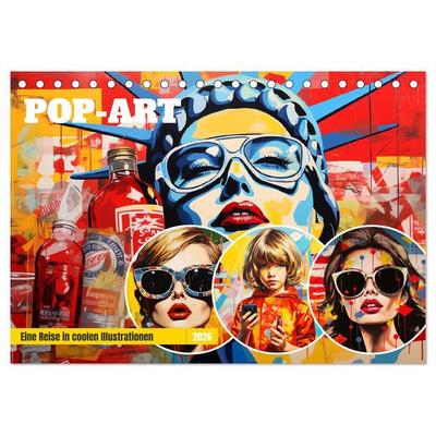 Pop-Art. Eine Reise in coolen Illustrationen (Tischkalender 2026 DIN A5 quer), CALVENDO Monatskalender