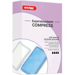 Snögg Animal Care Superabsorbent Compress, 10 x 20 cm, 10 Stück - steriler Wundverband für Tiere