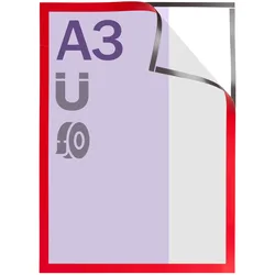 Magnetrahmen A3, selbstklebend selbstklebend vollflächig | rot, Hart-PVC
