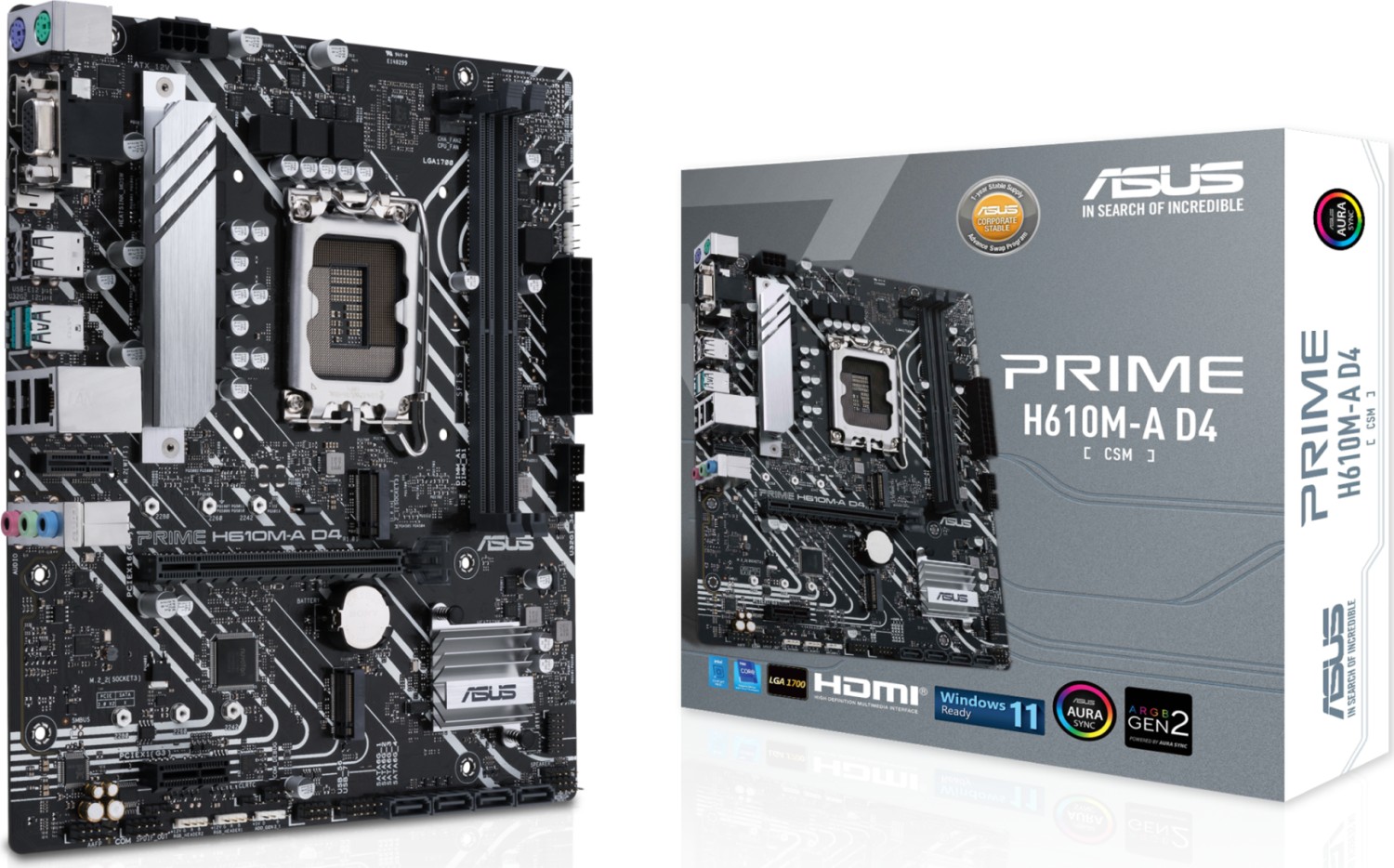 ASUS PRIME H610M-A-CSM D4 mATX Mainboard - Sockel 1700