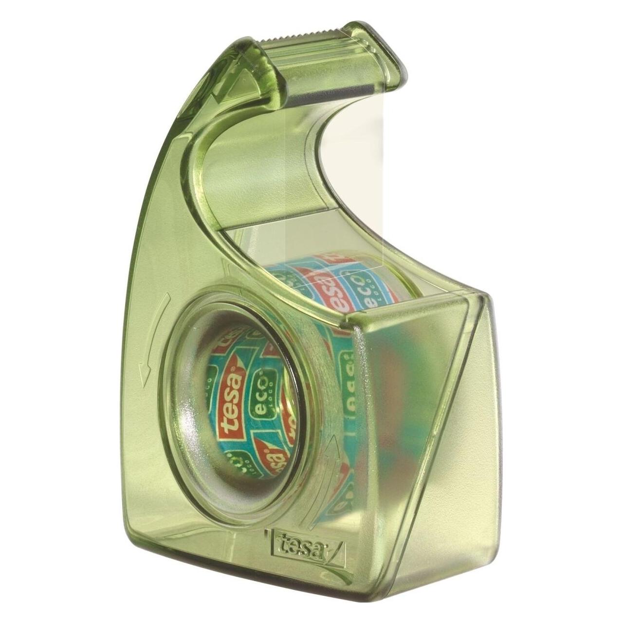 tesa tesafilm ECO & CLEAR mit Handabroller, lösungsmittelfrei und alterungsbeständig (57969-00000-01)