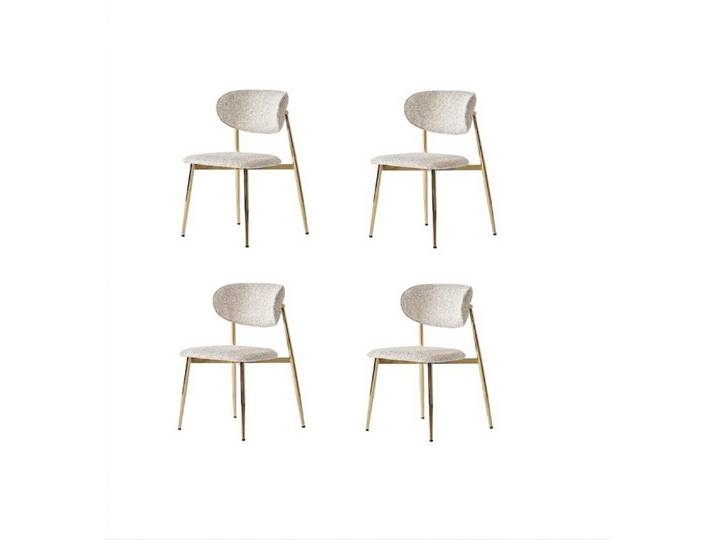 JVmoebel Esszimmerstuhl Stuhl-Set 4x Stuhl Beige Bequem Weich Stoff Modern Golden Elements, Made in Europa