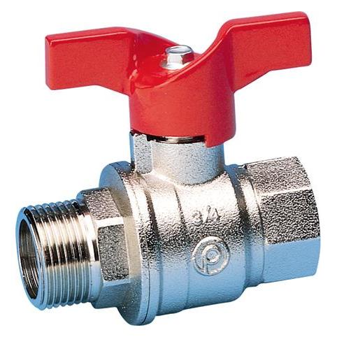 Pettinaroli Kugelhahn 1/2" Muffe/Nippel mit T-Griff (52CE/1 1/2")