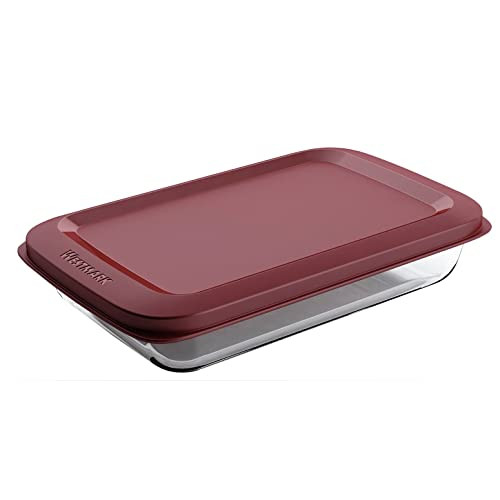 Westmark Glazen snijschaal, 1000 ml, transparant/rood