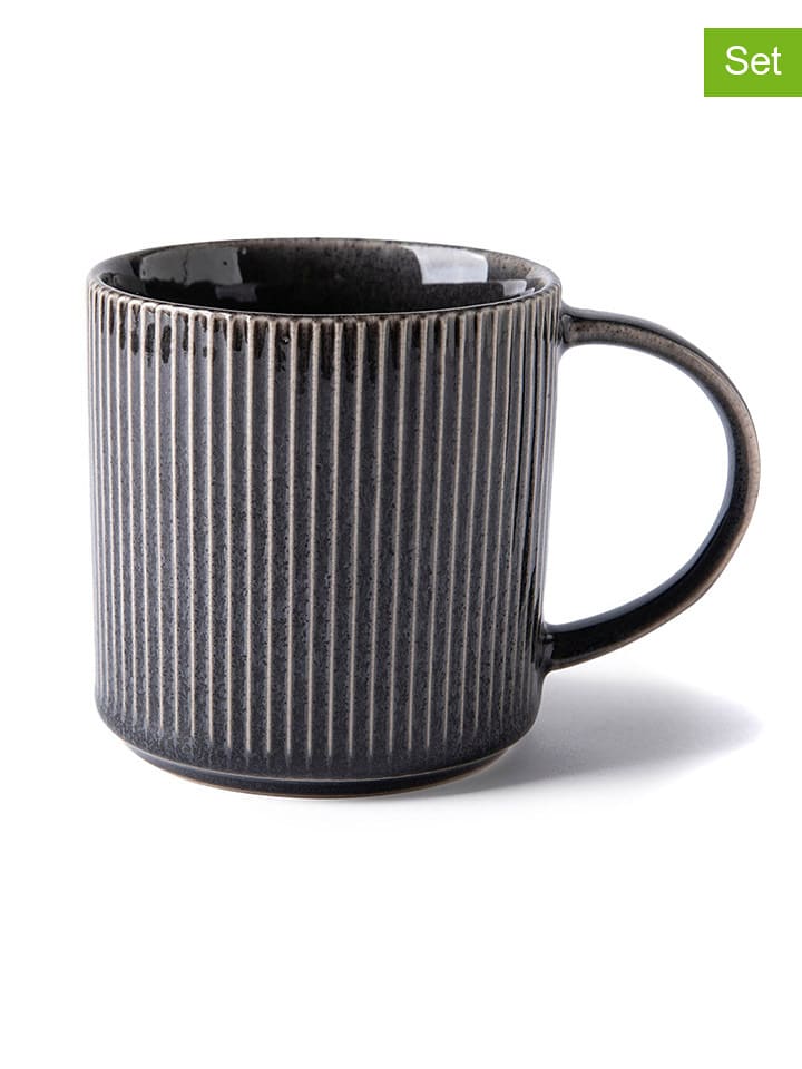 Laguiole 2er-Set: Kaffeetassen in Schwarz - Ø 8,8 cm - onesize