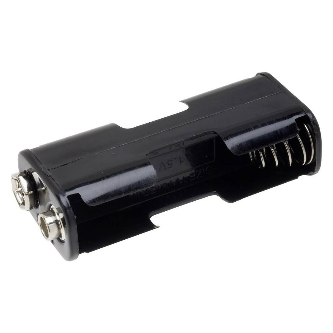 Tru Components BH-322-1B Batteriehalter 2x Mignon (AA) Druckknopfanschluss (BH-322-1B)