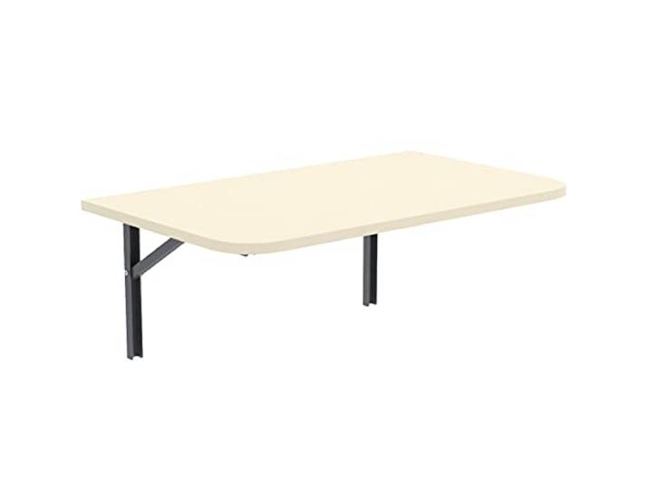 AKKE Klapptisch Wandklapptisch Esstisch - Klappbar Faltbar Platzsparend - Abgerundete Ecken - 60cm x 60cm - Vanille