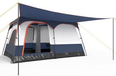 Costway 6-8 Person Camping Tent with Double Rooms and 2 Doors-Navy