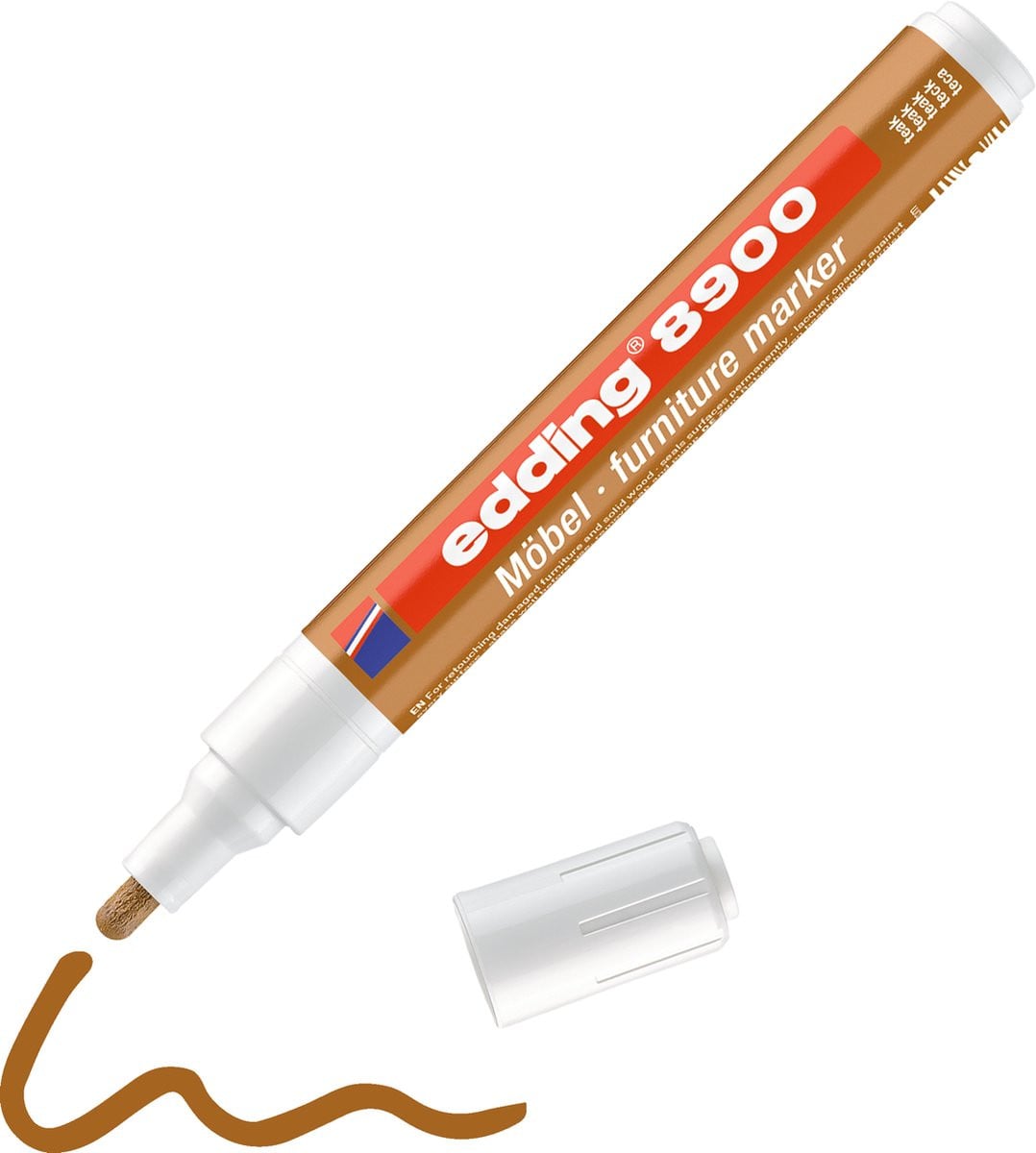 Edding 8900 Meubelstift Teak - Reparatiemarker voor krassen en beschadigingen - 1,5-2mm