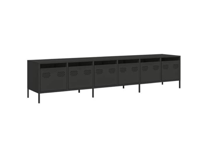 LKJephalotrop TV-Schrank Schwarz 202x39x43,5 cm Stahl Lowboard Großzügiges Lowboard mit 6 Schubladen für Wohnzimmer und Schlafzimmer, pflegeleichtes Design aus präzisem Stahl.