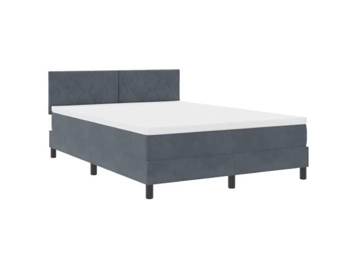 KTHLBRH Bett Quelle LED Dunkelgrau 140 x 190 cm Samt Verstellbares Kopfteil, RGB-Lichter, Taschenfedern, Kiefernholz, atmungsaktiver Samt, Kunststoffbeine