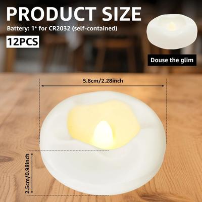 Inspired Living Water Activated Floating LED Candles Waterproof Flameless Floating Tealights 12 Or 24 Pack 12pcs Style 1