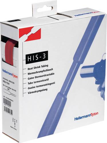 HellermannTyton 308-31802 Schrumpfschlauch ohne Kleber Rot 18mm 6mm Schrumpfrate:3:1 4m