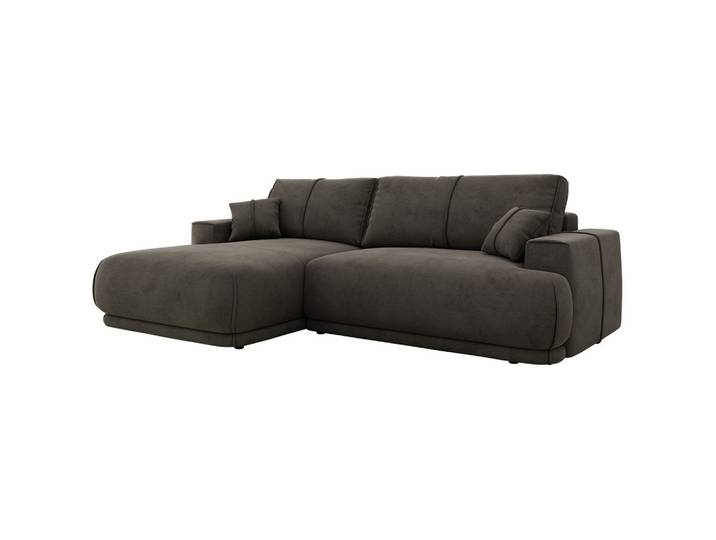 ECKSCHLAFSOFA RINA L Dunkelgrau Velvet - links
