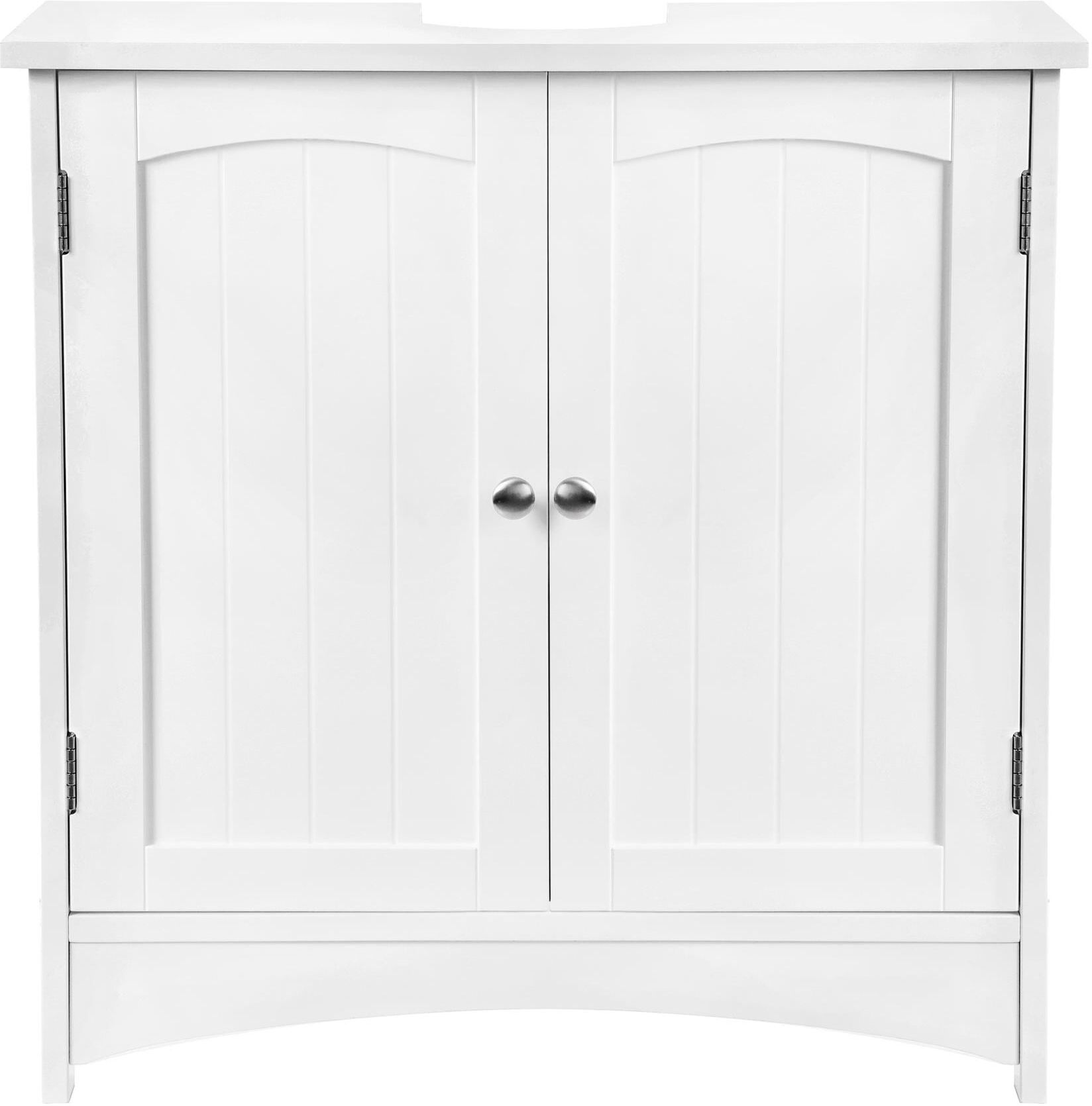 Badregal VASAGLE, weiss (weiß), B:60cm H:60cm T:30cm, MDF, Regale, Badregal weiß B/H/T: 60cm x 60cm x 30cm