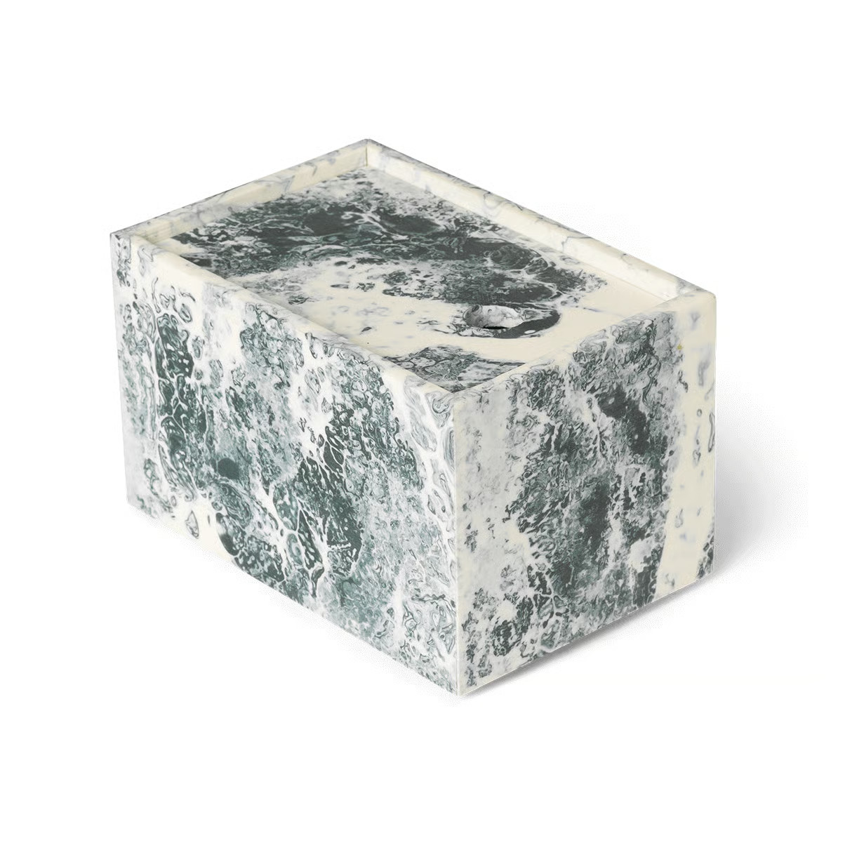 Ferm Living Mist opbergdoos Emerald-off white B: 15 cm, D: 10 cm