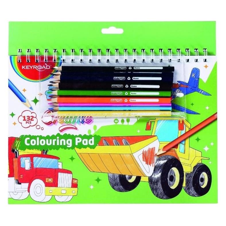 Keyroad Malset für einen jungen, 12 buntstifte, schablone, box (45650179)
