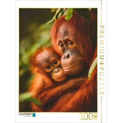 CALVENDO Puzzle Orang-Utan mit Jungtier | 1000 Teile Lege-Größe 64x48cm Foto-Puzzle für glückliche Stunden, Sonstige von , Calvendo Puzzle