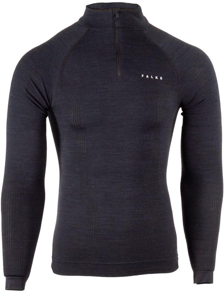 Falke  - Wool Tech Zip Shirt Regular Fit Black - S - Sous-vêtement technique