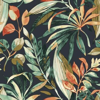 Galerie Wallcoverings Karuna Collection All-Over Palm Leaf Matte Finish Vinyl on Non-woven Wallpaper Roll