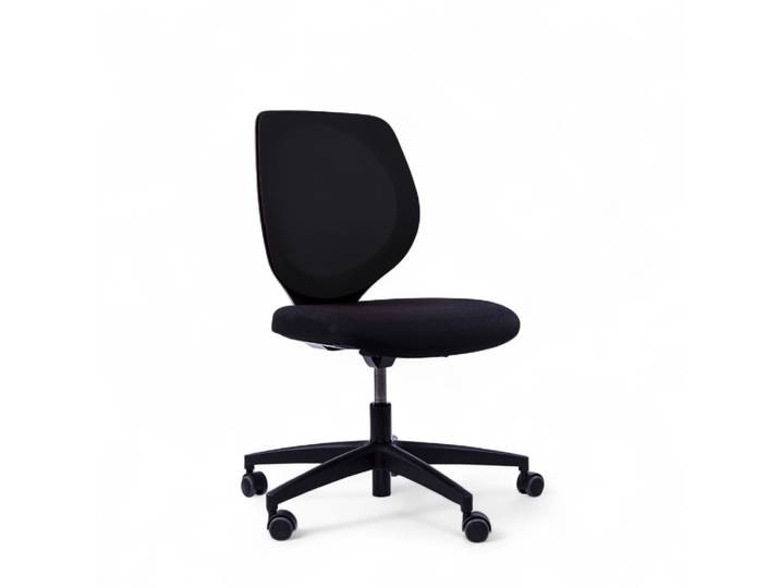 Konferenzstuhl höhenverstellbar Giroflex 353-3018 mit Hartbodenrollen ohne Armlehnen, Schwarz/Schwarz, Neu - Ergonomisch & Höhenverstellbar