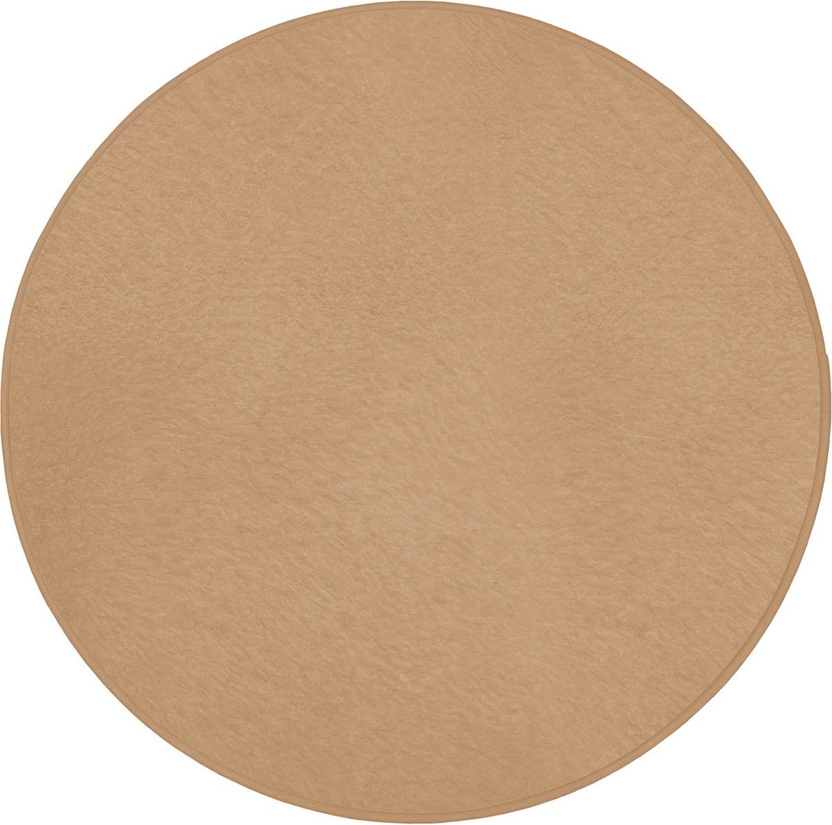Bruine ronde badmat met antislip en effen print - Diameter: 70 cm