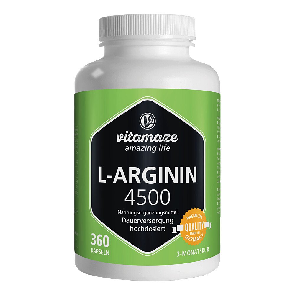 Vitamaze GmbH Vitamaze L-ARGININ HOCHDOSIERT 4.500 mg 12580534