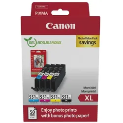 Canon, Druckerpatrone, CLI-551 (C, M, Y, BK)