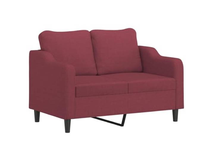 KTHLBRH Sofa-Set, 2-teilig, Weinrot, mit Kissen Stoff 100 % Polyester, Schaumstoff, Metallrahmen, 2-Sitzer und 3-Sitzer