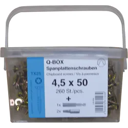 Q200 TX 4,5X50 - Q200 Plus Spanplattenschrauben-Box TX, TG, 260 St.