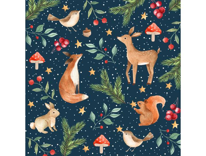 Servietten Dream dunkelblau Papier 33 x 33 cm Weihnachten 20 Stk - Servietten
