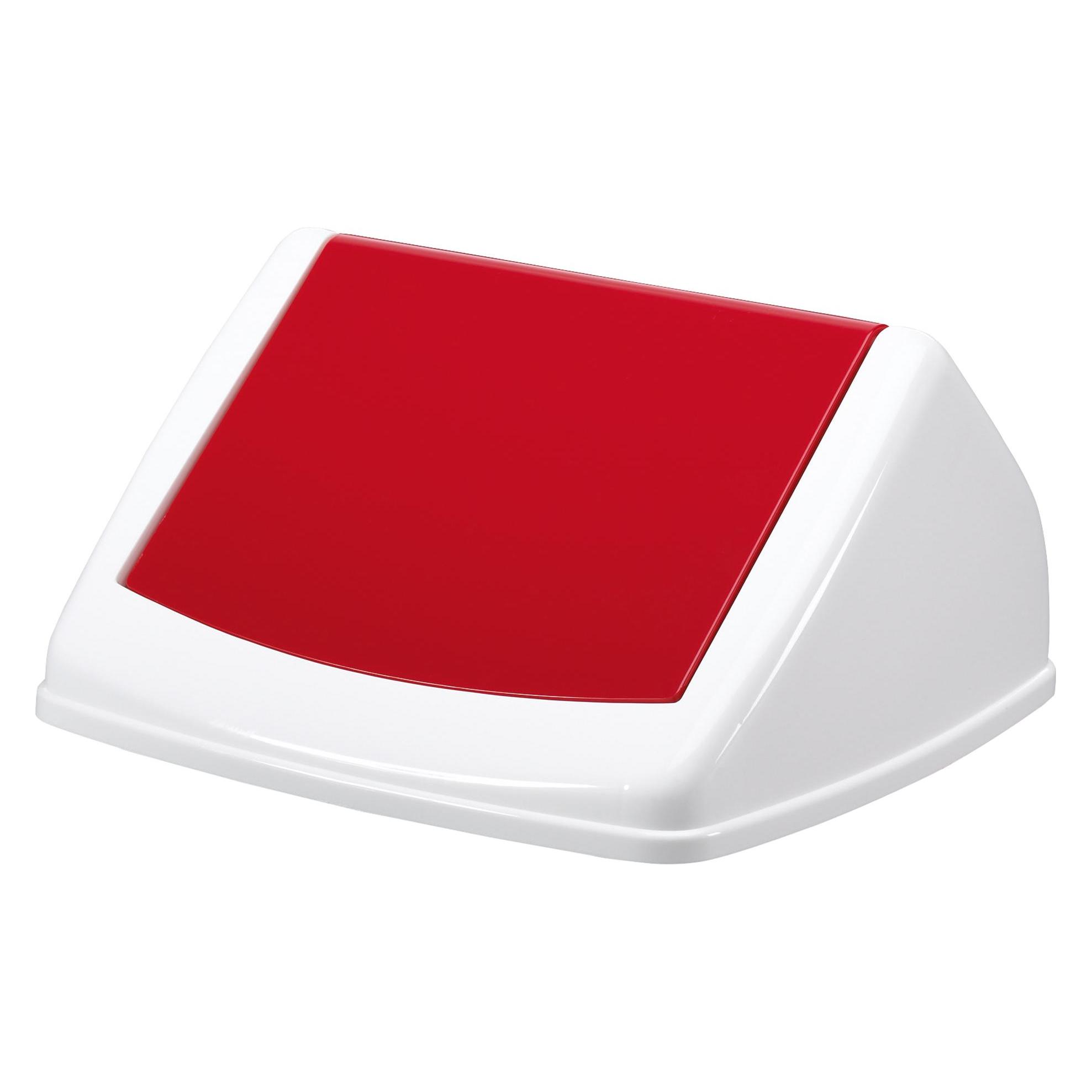 Durable Papierkorb 40L+Schwingklappe weiss/rot (40 l) (VEH2012037)