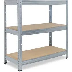 shelfplaza PRO 115x110x60 cm Schwerlastregal in verzinkt mit 3 Böden und 200 kg Traglast pro Boden