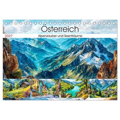 Österreich. Alpenzauber und Seenträume (Tischkalender 2027 DIN A5 quer), CALVENDO Monatskalender