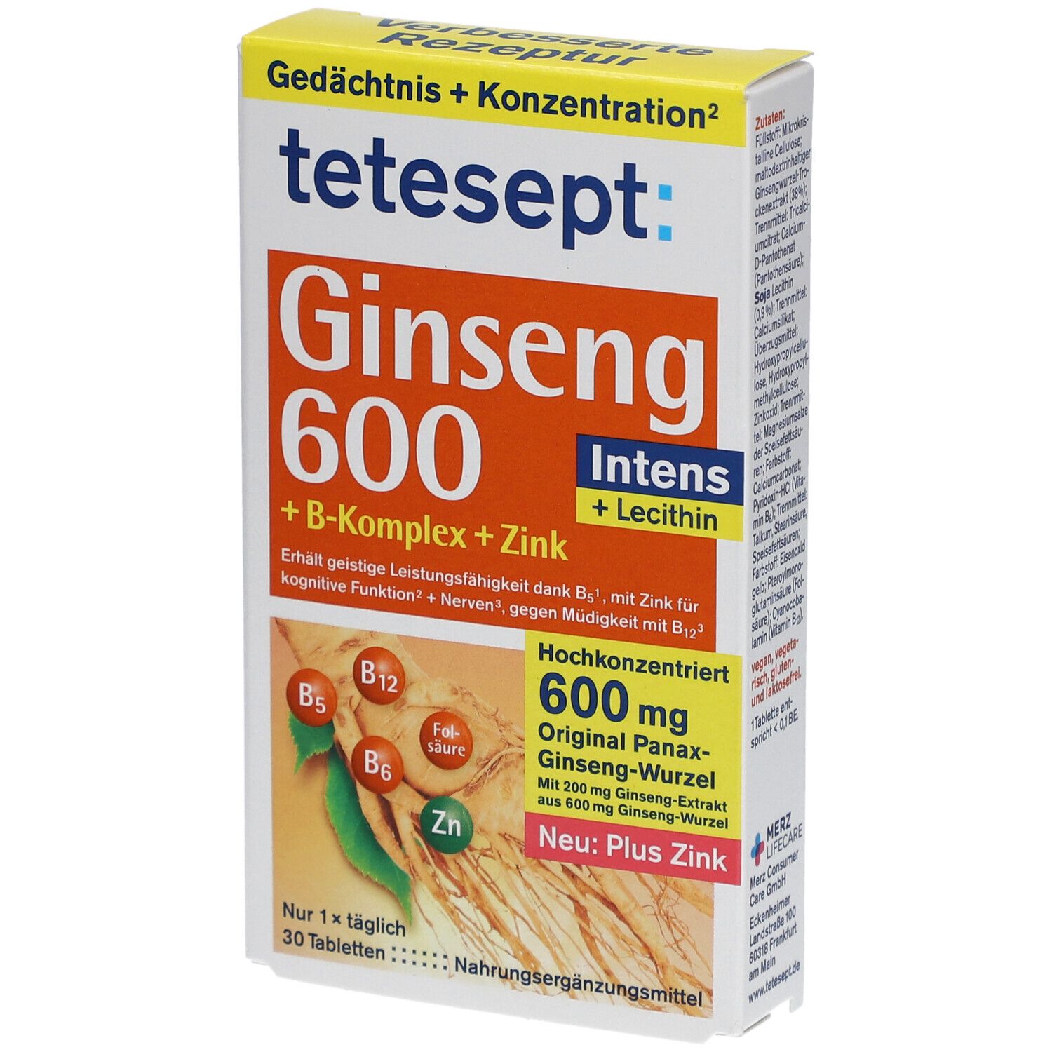 Tetesept Ginseng 600 Filmtabletten 30 St