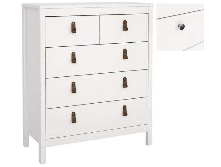 Kommode MADRID 5 Schubladen 38.4x82.3x98.9cm weiss matt