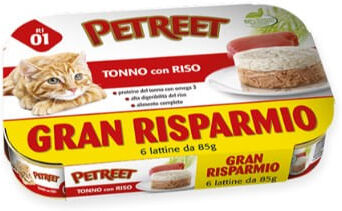 Petreet Cat Lattina Multipack 6x85G TONNO CON RISO